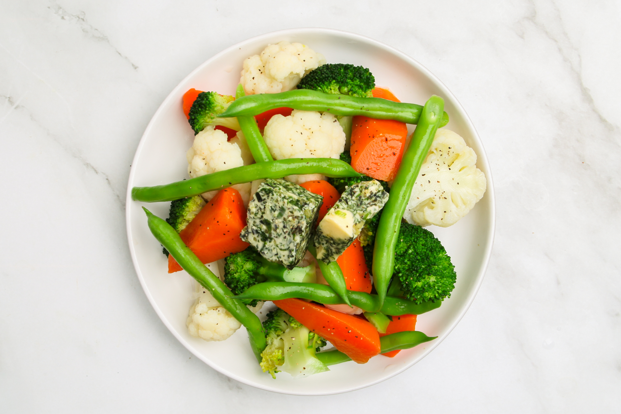 Steamed Vegetable & herb butter